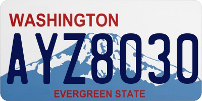 WA license plate AYZ8030