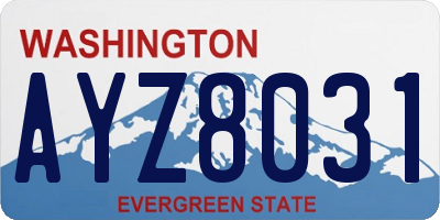 WA license plate AYZ8031