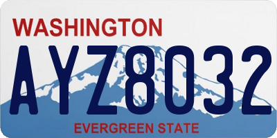 WA license plate AYZ8032