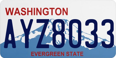 WA license plate AYZ8033