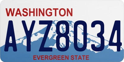 WA license plate AYZ8034