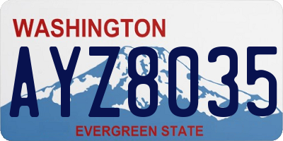 WA license plate AYZ8035