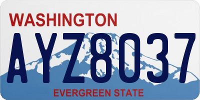 WA license plate AYZ8037