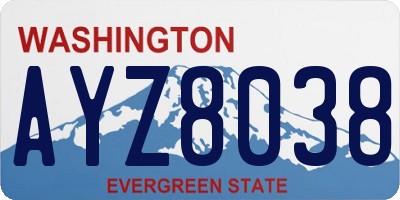 WA license plate AYZ8038