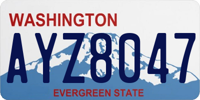 WA license plate AYZ8047