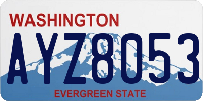 WA license plate AYZ8053