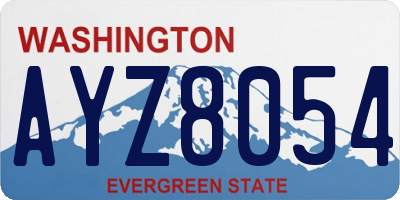 WA license plate AYZ8054