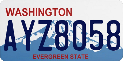 WA license plate AYZ8058