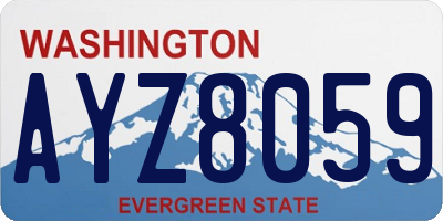 WA license plate AYZ8059