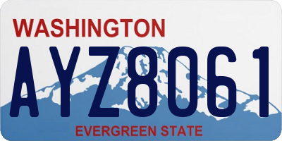 WA license plate AYZ8061