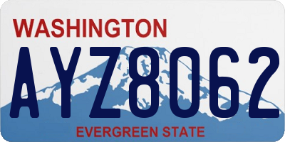 WA license plate AYZ8062