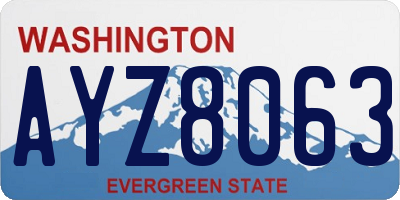 WA license plate AYZ8063