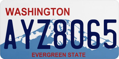 WA license plate AYZ8065