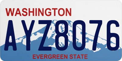 WA license plate AYZ8076