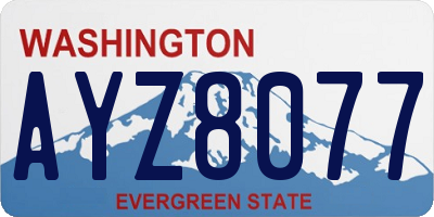 WA license plate AYZ8077