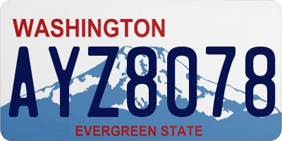 WA license plate AYZ8078