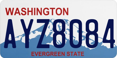 WA license plate AYZ8084