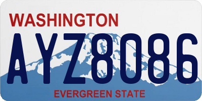 WA license plate AYZ8086