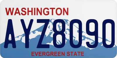 WA license plate AYZ8090