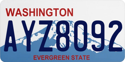 WA license plate AYZ8092