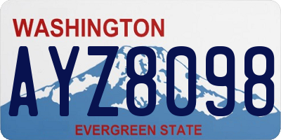 WA license plate AYZ8098