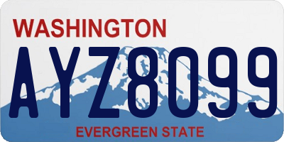 WA license plate AYZ8099