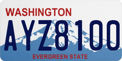 WA license plate AYZ8100