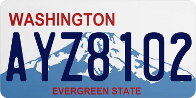 WA license plate AYZ8102