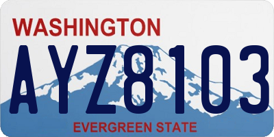 WA license plate AYZ8103