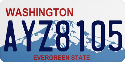 WA license plate AYZ8105