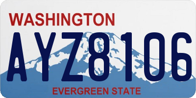 WA license plate AYZ8106