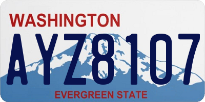 WA license plate AYZ8107