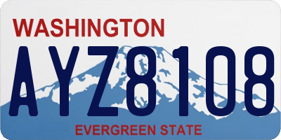 WA license plate AYZ8108