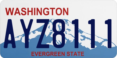 WA license plate AYZ8111