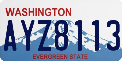 WA license plate AYZ8113