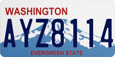 WA license plate AYZ8114