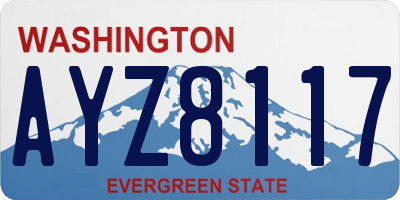 WA license plate AYZ8117