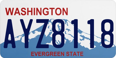 WA license plate AYZ8118