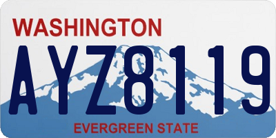 WA license plate AYZ8119