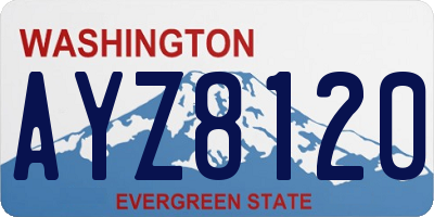 WA license plate AYZ8120