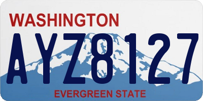 WA license plate AYZ8127