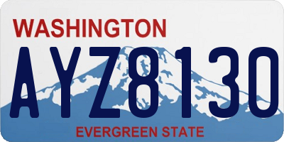 WA license plate AYZ8130