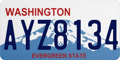 WA license plate AYZ8134