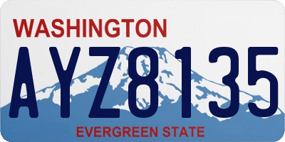 WA license plate AYZ8135