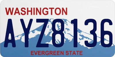 WA license plate AYZ8136