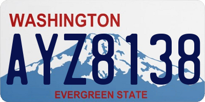 WA license plate AYZ8138