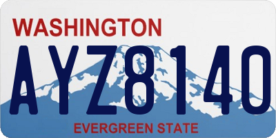 WA license plate AYZ8140
