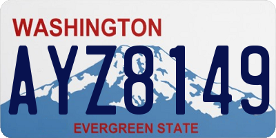 WA license plate AYZ8149