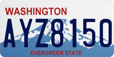 WA license plate AYZ8150