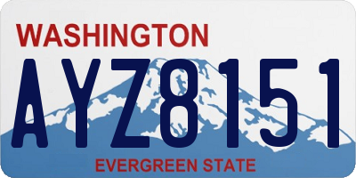 WA license plate AYZ8151